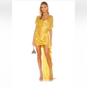 Michelle Mason Yellow Wrap Dress